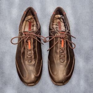 Vintage Y2K ECCO Brown Leather Lace Up Comfort Shoes Women’s US 7.5 EU 38